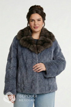 Норковая шуба «Карина» воротник лед